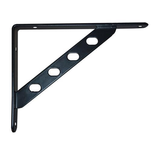 Carinya Oval Holed Stayed Bracket 250x195x30x4mm Black