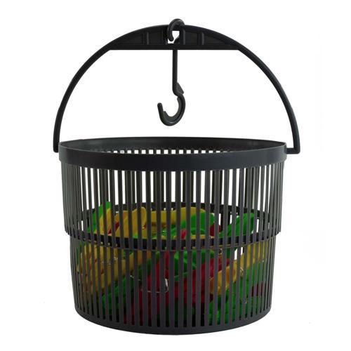 Seymours Collapse-A-Peg Basket With Pegs 60mm 190mm 150mm Grey White & Blue