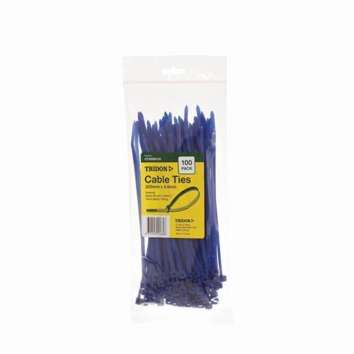 CABLE TIE BLUE 200 X 4.8mm 100 PACK