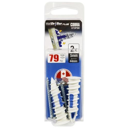 Cobra Wall & Ceiling Anchor 5mm White Pack of 2
