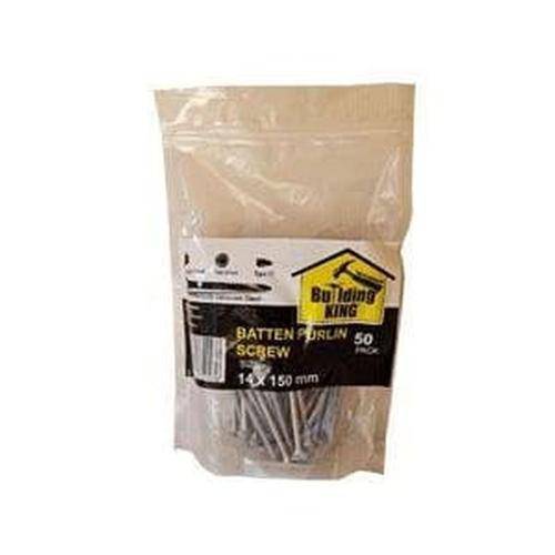 Building King Bugle Head Batten Screw 150mm X 14g Class 4 Galvanised Pack of 50