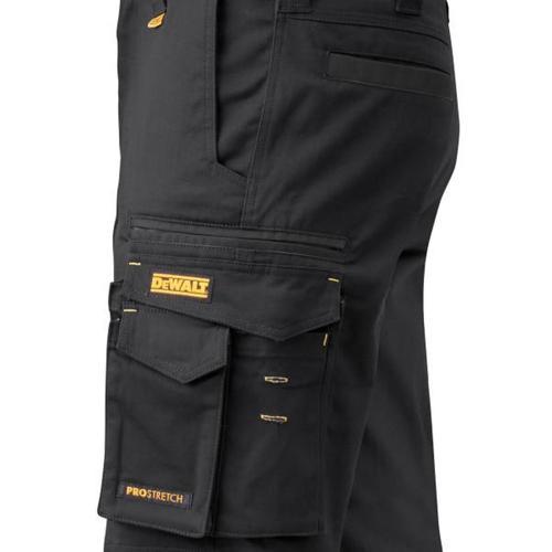 DeWALT Goldfields Pro Stretch Cuff Work Trousers 32 Black