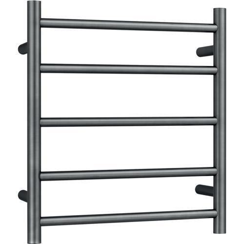 Nouveau Cinna Heated Towel Rail 5 Bar Round 550mm 500mm 120mm Gun Metal