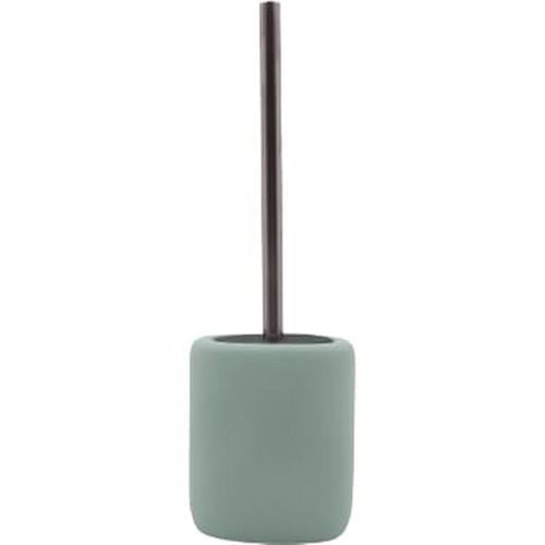 Nouveau Ophelia Ceramic Toilet Brush Holder 75mm 410mm 125mm Blue & Gun Metal