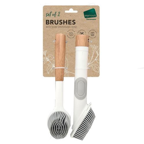 Seymours Silicone Dish Brush With Soap Dispensing Head 236mm 30mm 60mm