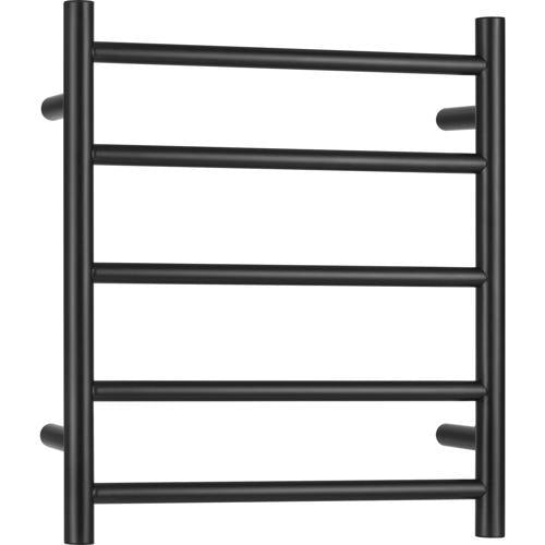 Nouveau Heated Towel Rail 5 Round Bar Black