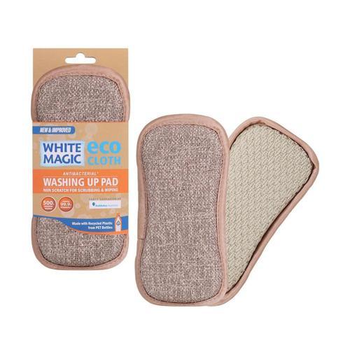 White Magic Eco Cloth Washing Up Pad 15cm 9cm Pebble