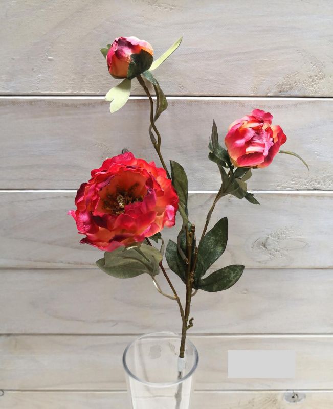 Artificial Peony Rose Stem (Blood Pink)