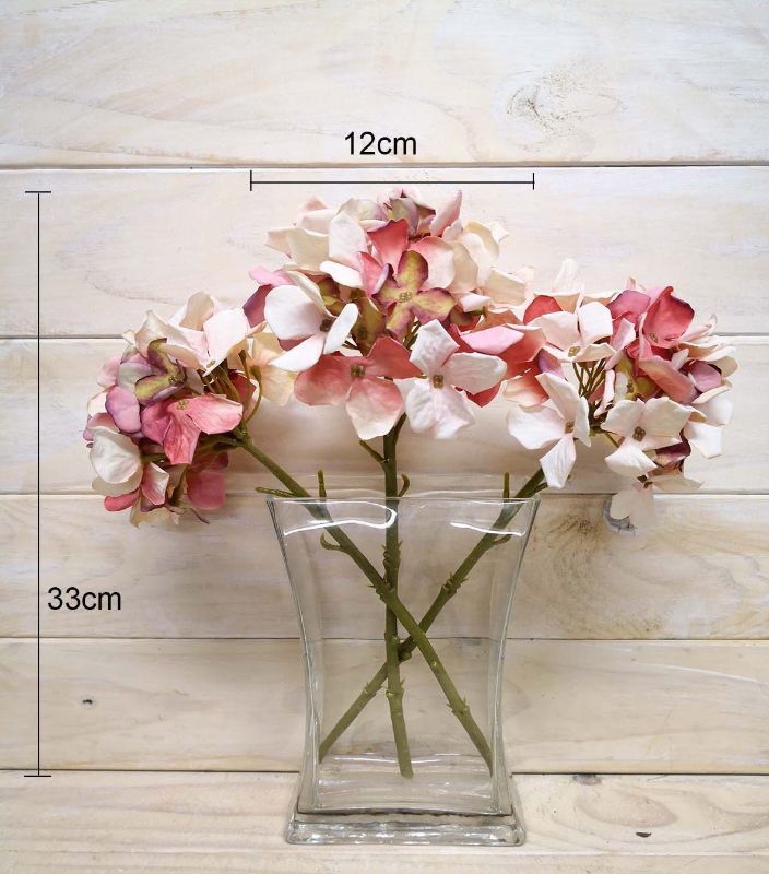 Artificial Hydrangea - Dry Look Cut Stem Pink (33cm)