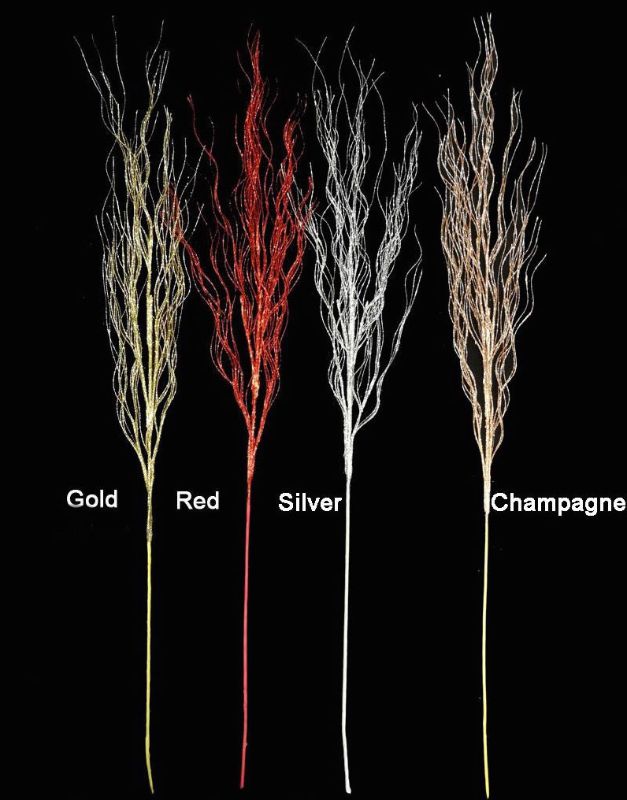 Artificial Glitter Twig Willow Spray (Gold)