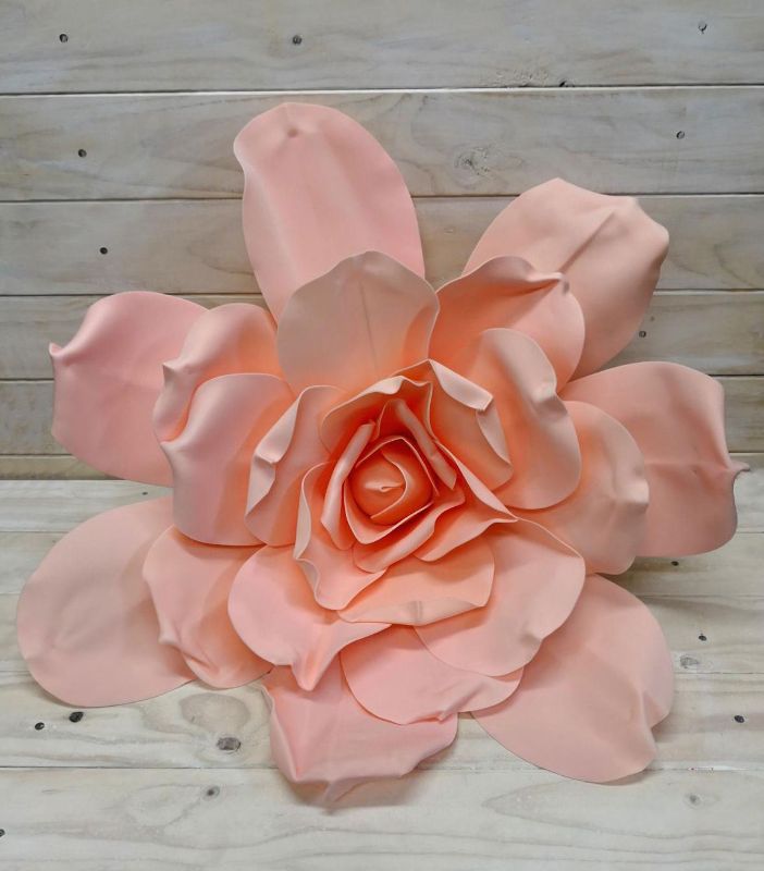 Artificial Diamond Rose Head - Xlarge 60cm (Peach)