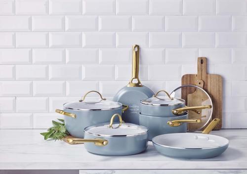 GreenPan Padova 6 (10) Piece PFAS Free Cookset Smokey Blue
