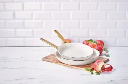 GreenPan Padova 2 Piece PFAS Free Frypan 26/30cm Cream