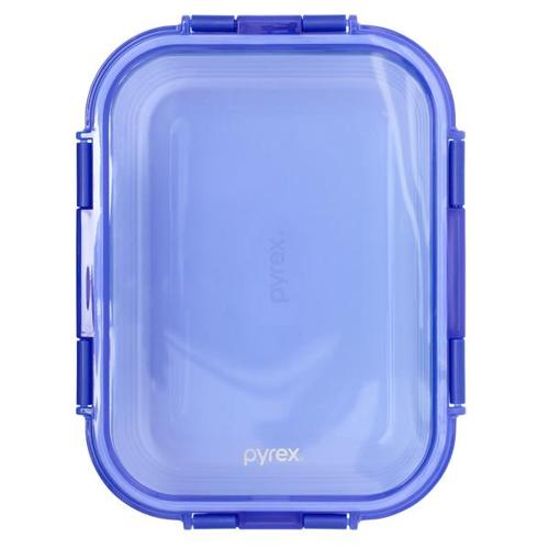 Pyrex Lock N Store Rectangle Container with Blue Lid 1.52L