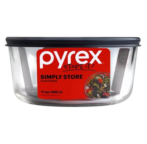 Pyrex Simply Store 4 Cup Round Blue Lid