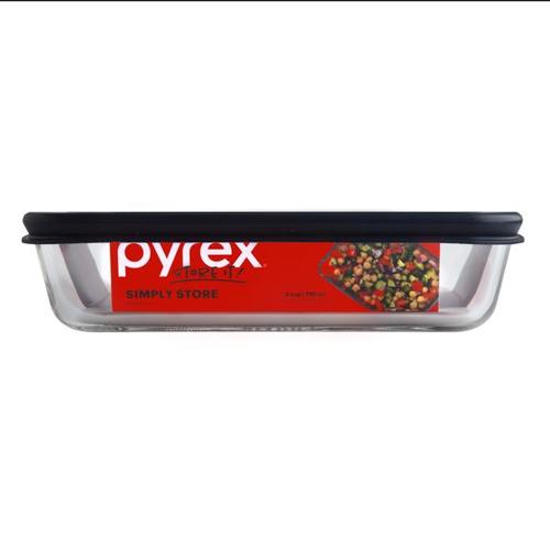 Pyrex Simply Store 3 Cup Rectangle Blue Lid