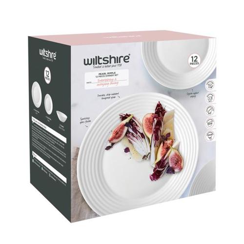 Wiltshire Pearl Ripple 12 Piece Dinner Set