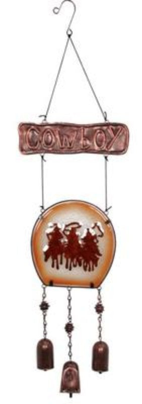 70cm Metal/Glass Cowboy Wind Chime