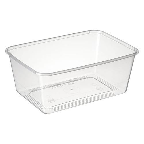 Food Containers PP Rectangular Clear 1000ml Pack of 50 - Bonson