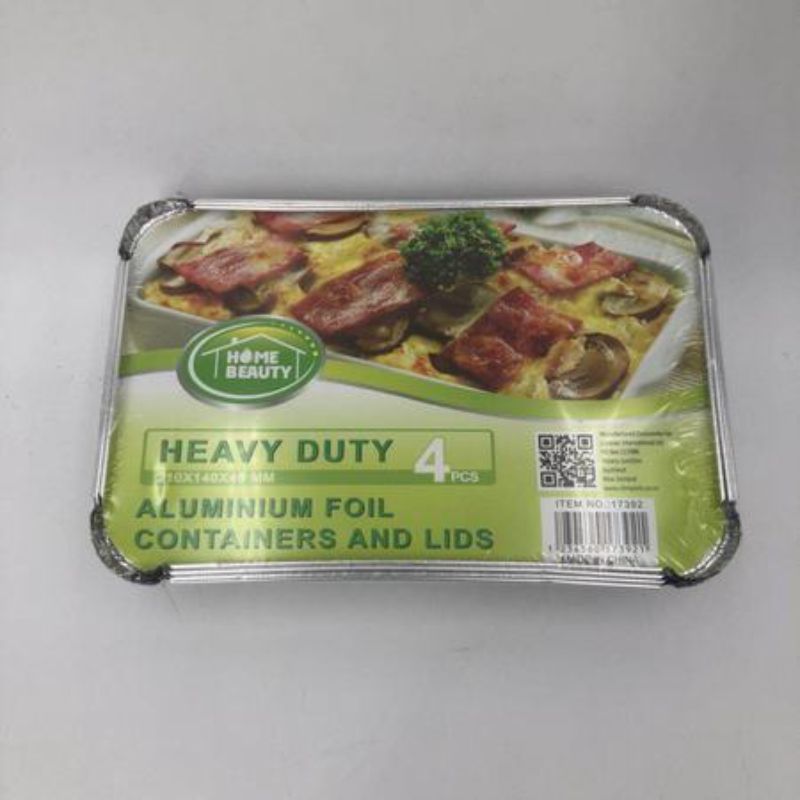 Aluminium Foil Containers and Lids - 210mm (12 Packs)