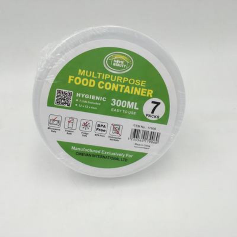Plastic Food Containers - 300ML/12cm - 84 units