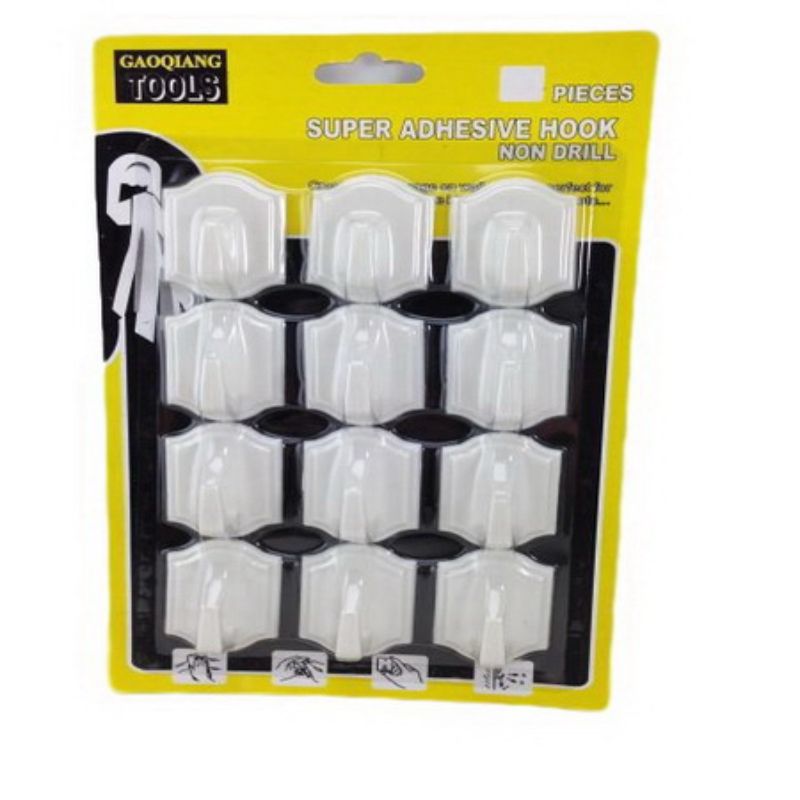 Super Adhesive Hook - 12pcs (12 Packs)