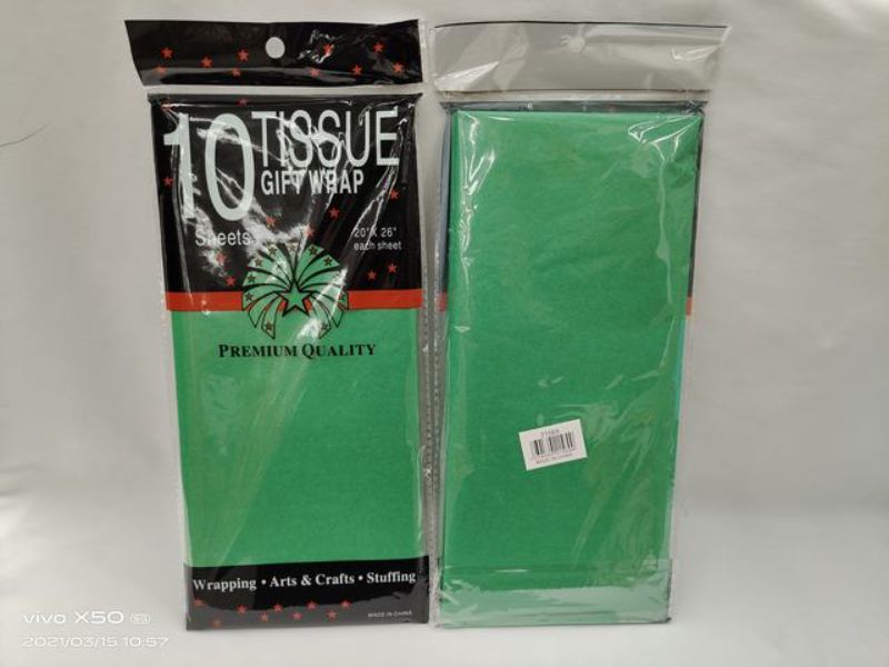 Tissue Gift Wrap - Green 50 x 66cm (6 Packs)
