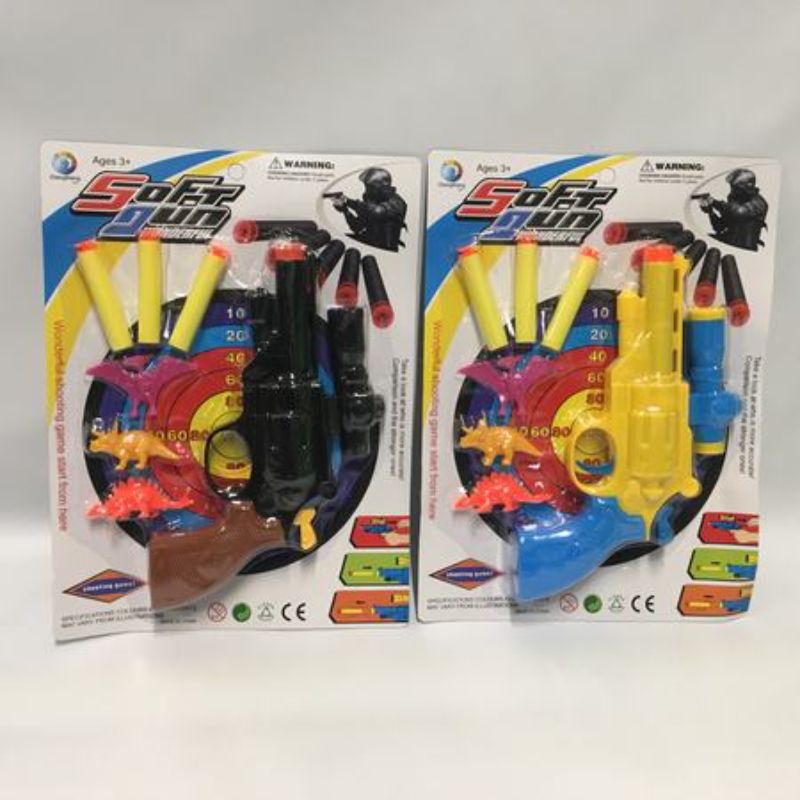 EVA SOFT PROJECTILE GUN WITH DINOSAURS (Set of 12)