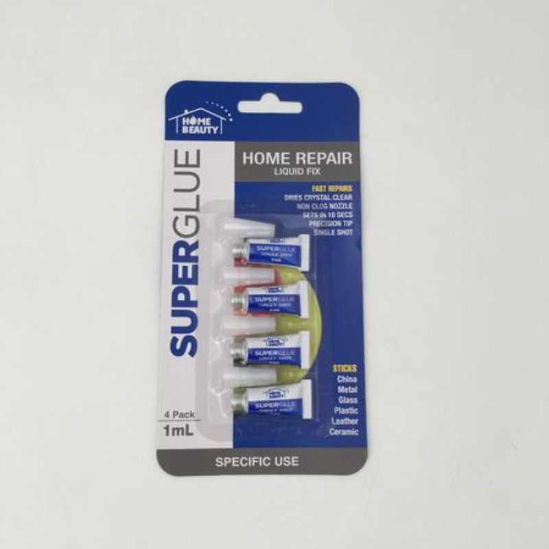 Single Shot Super Glue - 4pcs 4 x 1ml (12 Packs)