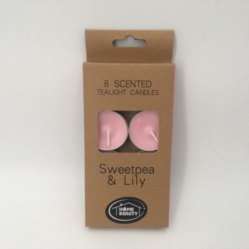 Tealigth Candles - Pink Scented Sweetpea & Lily (96pcs)