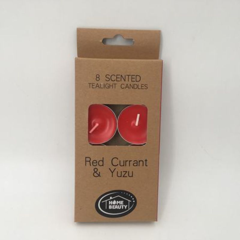 Tealigth Candles - Red Scented Red Currant & Yuzu (96pcs)