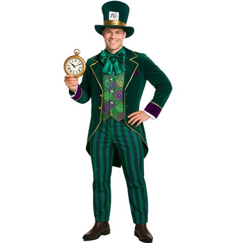 Costume Tea Party Hatter Suit Green Men's XX-Large