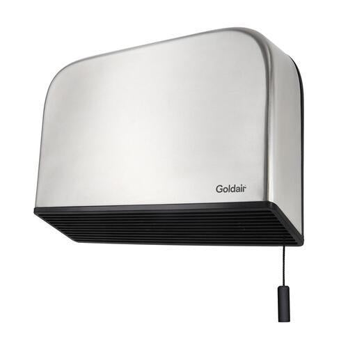 Goldair Ceramic Bathroom Heater Stainless Steel H:254mm, W:356mm, D:115mm