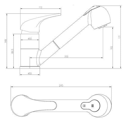Nouveau Vivo Pull Out Sink Mixer Chrome