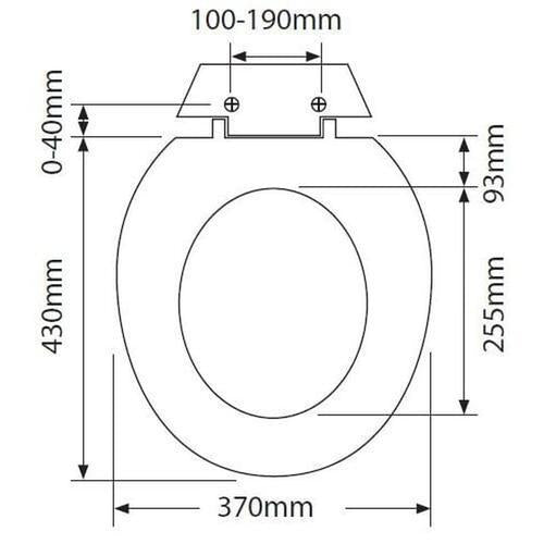 Legacy Solid Wood Toilet Seat L: 445-460mm, W: 370mm Rimu Stained 430 x 370mm