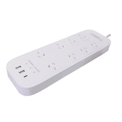 Cordtech 8 Outlet Powerboard With Surge USB-A And USB-C 8SUSBC-55W
