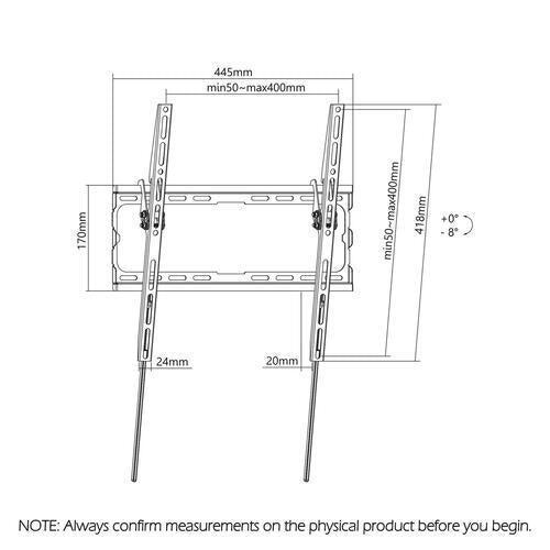Cordtech 810-1778mm (32-70 Inch) Tiltable TV Mount W/Quick Release