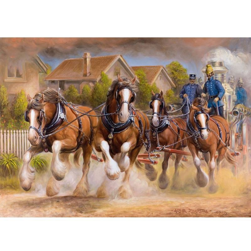 XL Jigsaw Puzzle featuring Almar Zaadstra's artwork of Australia's farming history, with 500 extra large pieces for easy handling.