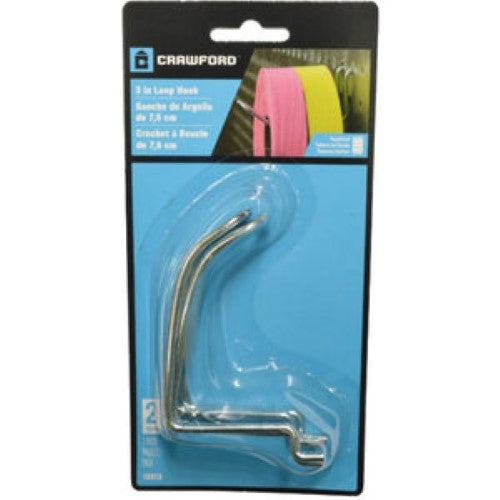 Pegboard Hooks Curved Double Loop 2pce #18913 75mm Crawford