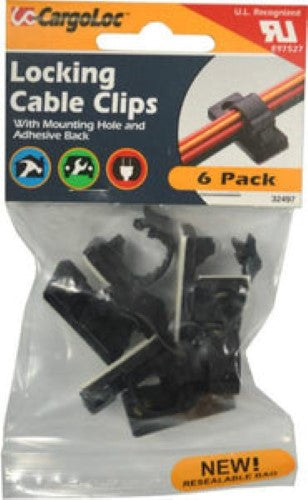 Locking Cable Clips 6-Pce #32497 Cargoloc
