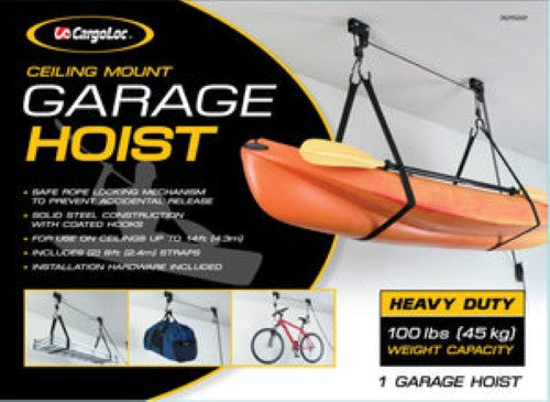Garage Hoist-Ceiling Mount 45kg Capacity #32522 Cargoloc