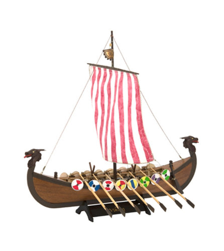 Meticulously crafted Artesania Viking ship model showcasing intricate detailing, perfect for collectors and nautical decor.