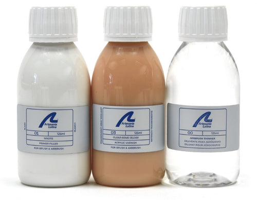 Wooden Ship Kit Fitting - Varnish / Primer / Thinner(3x125ml