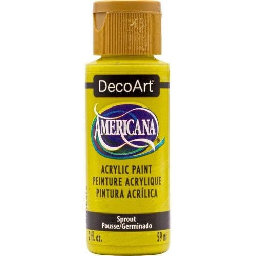 Vibrant 2oz Decoart Americana Acrylic paint in SPROUT, perfect for various surfaces and ideal for artists and crafters.