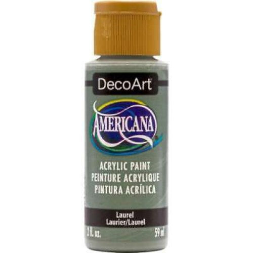 DecoArt Americana Acrylic 2oz in LAUREL, a versatile paint in a rich green shade for artists and crafters.