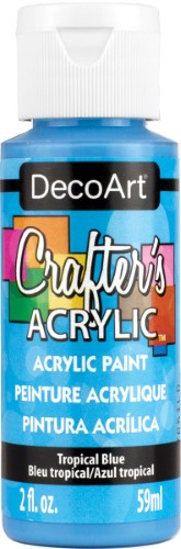 Vibrant Tropical Blue acrylic paint (59ml) for artists, ideal for various surfaces and easy blending.
