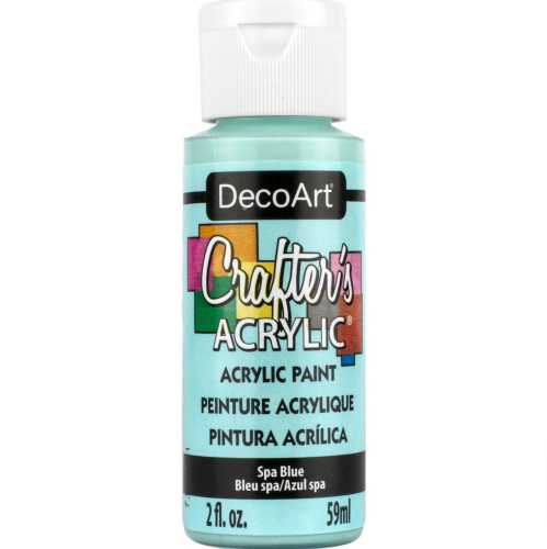 Decoart Crafter's Acrylic Paint in SPA BLUE, 59ml, perfect for various surfaces and ideal for all skill levels.