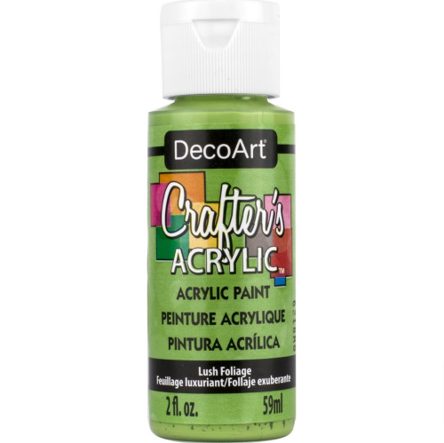 Decoart Lush Foliage acrylic paint in rich green, perfect for versatile artistic projects with smooth application.