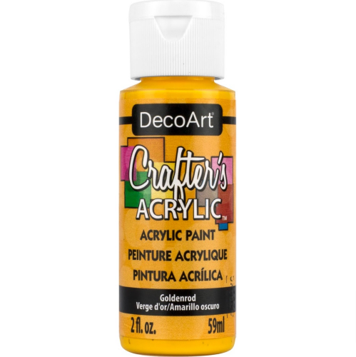 Decoart Crafter's Acrylic Paint in GOLDENROD, a vibrant 2oz paint for smooth application on various surfaces.