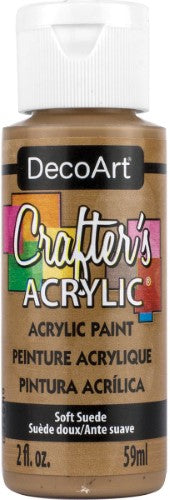DecoArt SOFT SUEDE acrylic paint, 59ml, ideal for canvas, wood, and ceramics, offers smooth application and vibrant color.